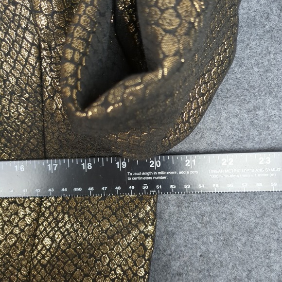 Anne Klein Womens Blazer Jacket Gold Black Snake Print Metallic Textured Size M - Picture 8 of 11